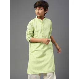 YK Boys Ethnic Motifs Embroidered Chikankari Cotton Kurta-picture-20