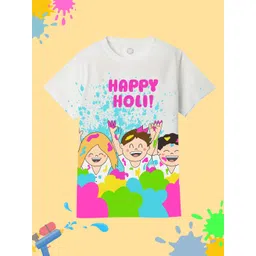YK Boys Holi Printed Round Neck Short Sleeves T-shirt-picture-31