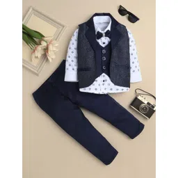 yk Boys Jacquard 3 Piece Suit Set With Bow-picture-47