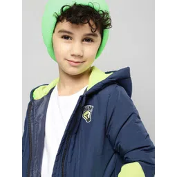 YK Boys Navy Blue Solid Hooded Padded Jacket-picture-29