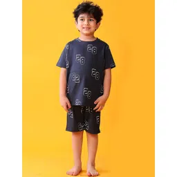 YK Boys Number Printed Pure Cotton T-Shirt & Shorts Night Suit-picture-27