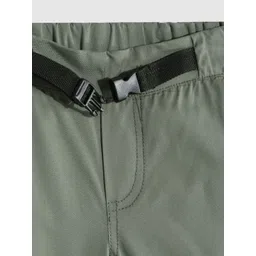 YK Boys Olive Green Pure Cotton Solid Shorts image 5