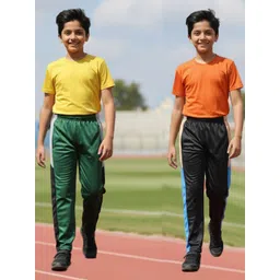 YK Boys Pack Of 2 Colourblocked Mid Rise Track Pants-picture-41
