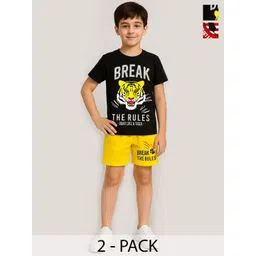 YK Boys Pack Of 2 Graphic Printed T-Shirts With Shorts-picture-52