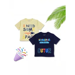 YK Boys Pack Of 2 Printed Cotton Round Neck Tshirts-picture-46