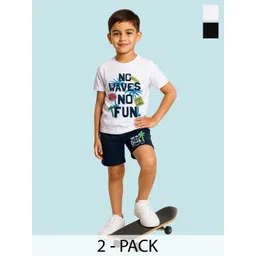 YK Boys Pack Of 2 Printed Round Neck T-Shirts With Shorts-picture-38