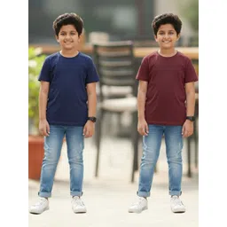YK Boys Pack of 2 Pure Cotton Round Neck Half Sleeves T-shirt-picture-40