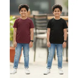 YK Boys Pack of 2 Pure Cotton Round Neck Half Sleeves T-shirt-picture-27