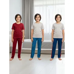 YK Boys Pack Of 3 Cotton Side Patta Straight Fit Lounge Pants-picture-37