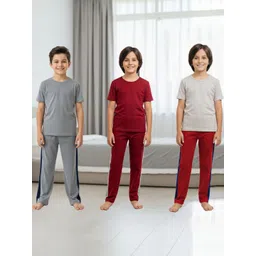 YK Boys Pack Of 3 Cotton Side Patta Straight Fit Lounge Pants-picture-52