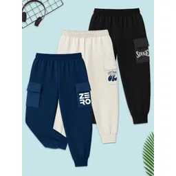 YK Boys Pack Of 3 Printed Cotton Mid Rise Joggers-picture-36