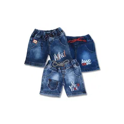 YK Boys Pack of 3 Printed Mid-Rise Above Knee Denim Shorts-picture-44