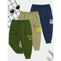 YK Boys Pack Of 3 Printed Mid-Rise Cargo Joggers-picture-37