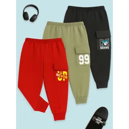 YK Boys Pack Of 3 Printed Mid Rise Cargo Lounge Joggers-picture-24