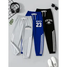 YK Boys Pack Of 3 Printed Mid Rise Joggers-picture-32