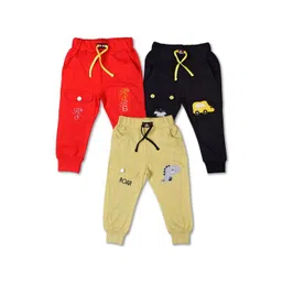 YK Boys Pack of 3 Printed Pure Cotton Mid-Rise Joggers-picture-12