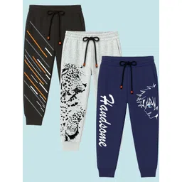 YK Boys Pack Of 3 Printed Regular Fit Mid Rise Joggers-picture-35