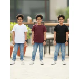 YK Boys Pack of 3 Pure Cotton Round Neck Half Sleeves T-shirt-picture-10