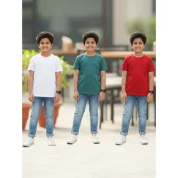 YK Boys Pack of 3 Pure Cotton Round Neck Half Sleeves T-shirt-picture-12