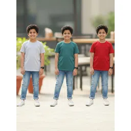 YK Boys Pack of 3 Pure Cotton Round Neck Half Sleeves T-shirt-picture-13