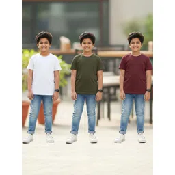 YK Boys Pack of 3 Pure Cotton Round Neck Half Sleeves T-shirt-picture-16