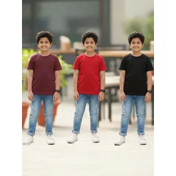 YK Boys Pack of 3 Pure Cotton Round Neck Half Sleeves T-shirt-picture-22