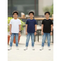 YK Boys Pack of 3 Pure Cotton Round Neck Half Sleeves T-shirt-picture-33