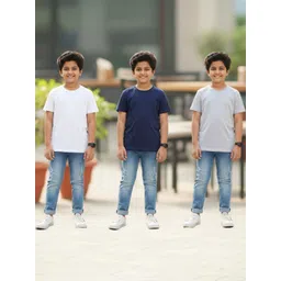 YK Boys Pack of 3 Pure Cotton Round Neck Half Sleeves T-shirt-picture-31