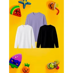 YK Boys Pack Of 3 Round Neck Full Sleeve Tshirts-picture-51