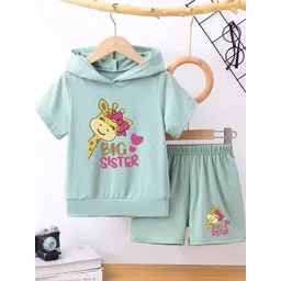 YK Boys Printed Hooded Sweatshirt & Shorts Clothing Set-image-8