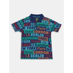 YK Boys Printed Polo Collar Applique T-shirt-picture-34