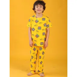 YK Boys Printed Pure Cotton T-shirt & Pyjama Night suit-picture-36