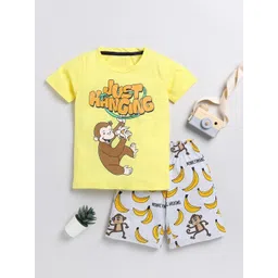 YK Boys Printed Round Neck Short Sleeves T-shirt with Shorts Clothing Set-picture-34