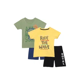 YK Boys Selection Of 2 Printed Pure Cotton T-shirt With Shorts-picture-22