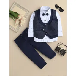 YK Boys Self Designed Shawl Collar 4 Piece Suits-picture-15