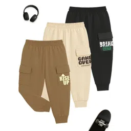 YK Boys Set Of 3 Printed Mid Rise Cargo Joggers-picture-32