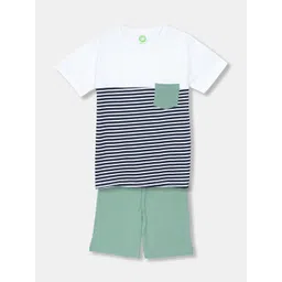 YK Boys Striped Pure Cotton T-shirt with Shorts-picture-17