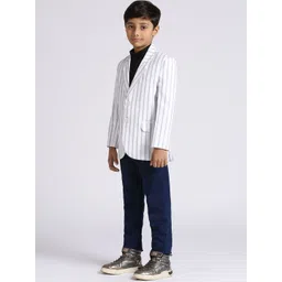 YK Boys Striped Slim-Fit Single-BreastedParty Blazer image 5