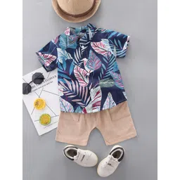 YK Boys Tropical Printed Shirt With Shorts Clothing Set-picture-12