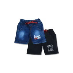 YK Boys Typography 2 Denim Shorts-picture-38