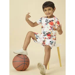 YK Boys White Cotton Blend Printed Clothing Set-picture-54