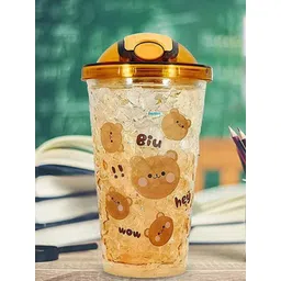 YK Brown Printed Sipper Water Bottle - 450 ml-picture-26