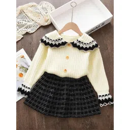 YK Dress Girls Peter Pan Collar Winter Wear Jumper Dress-picture-40