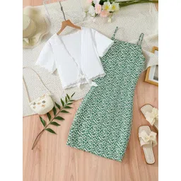 YK Floral Print Applique A-Line Dress-picture-52