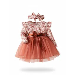 YK Floral Print Cold-Shoulder A-Line Dress-picture-14