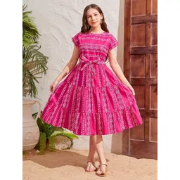 YK Floral Print Fit & Flare Dress-picture-18