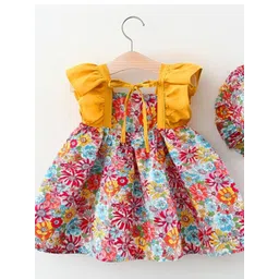 YK Floral Print Flutter Sleeve Fit & Flare Dress-picture-58