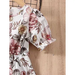 YK Floral Print Puff Sleeve Fit & Flare Dress image 3