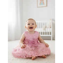 YK Girls Embellished Applique Fit & Flare Dress-picture-11