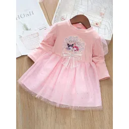 YK Girls Embellished Cotton Fit & Flare Dress-picture-19